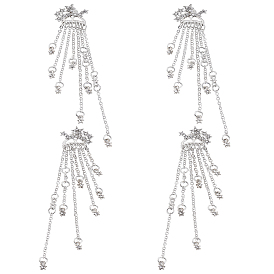 2 pares de pendientes colgantes de aleación de estrella con diamantes de imitación para mujer, encanto de cadena