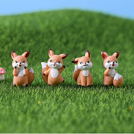 Resin Fox Miniature Ornaments, Micro Landscape Home Dollhouse Accessories, Pretending Prop Decorations