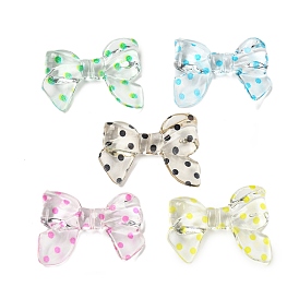 Transparent Printed Acrylic Beads, Bowknot