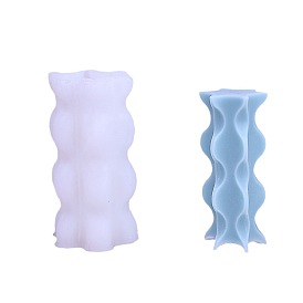 Column with Wave DIY Candle Silicone Molds, for Scented Candle Making
