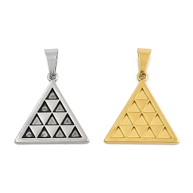 Ion Plating(IP) 304 Stainless Steel Pendants, Triangle Charm