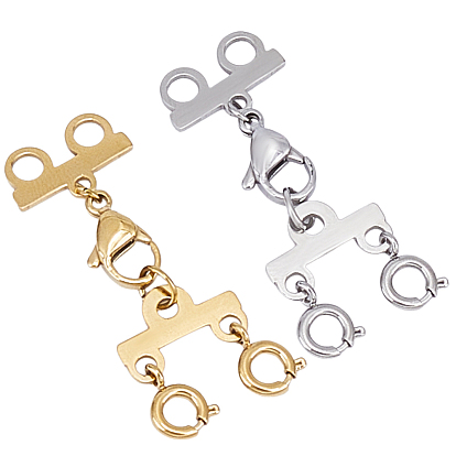 2 шт. 2 цвета удлинитель цепи из нержавеющей стали, с наслоенными застежками