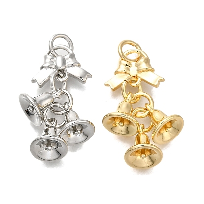 Латунные подвески, без кадмия, без никеля и без свинца, бантик и колокольчик, с целью перехода в кольце