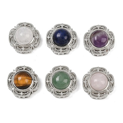 Многорядные звенья в форме цветка из драгоценных камней, Латунные коннекторы, платина, стойки покрытие