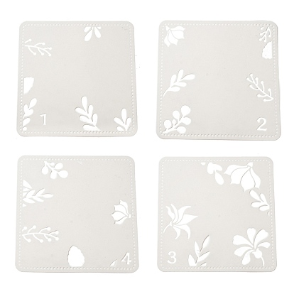 4pcs 4 styles pet out dessin pochoirs de peinture, pour scrapbooking bricolage, album photo