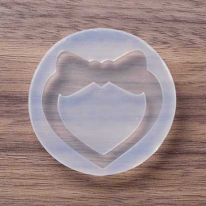 DIY Heart with Bowknot Quicksand Silicone Molds, Resin Casting Molds, for UV Resin & Epoxy Resin Craft Making