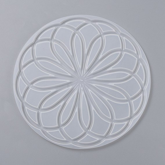Силиконовые формы для подставок своими руками, формы для литья смолы, для diy уф смолы, изготовление изделий из эпоксидной смолы, круглый с рисунком мандалы
