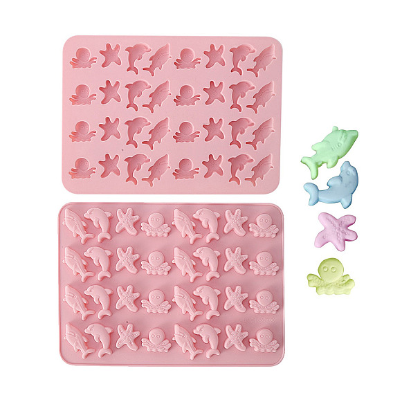 Marine Organism Silicone Molds, Food Grade Molds, For DIY Cake Decoration, Chocolate, Candy, UV Resin & Epoxy Resin Craft Making