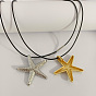 Латунная подвеска в виде морской звезды из металлической серии Ocean, длинное ожерелье