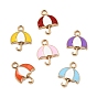 Alloy with Enamel Pendants, Umbrella Charms, Golden