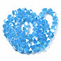 Electroplate Glass Beads Strands, AB Color Plated, Imitation Jade Glass, Faceted, Star Cut Round Beads