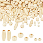480шт 4 стили окрашенные бусины из натурального дерева, рис и круглый