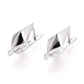 Латунная фурнитура для хооп серег, без кадмия, без никеля и без свинца, ромб