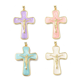 Латунь эмаль подвески, крест прелести, долговечный, без кадмия и без свинца, стойки покрытие, реальный 18 k позолоченный
