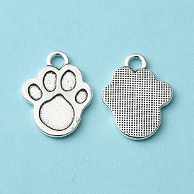 Tibetan Style Zinc Alloy Pendants, Dog Paw Prints, Lead Free & Cadmium Free, 22x17x2mm, Hole: 3mm, about 400pcs/1000g