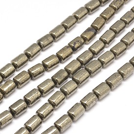 Column Natural Pyrite Beads Strands