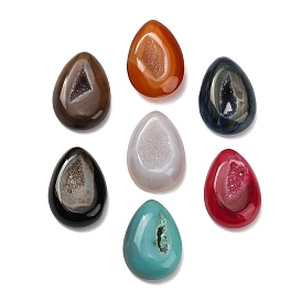 Украшение в форме капли из натурального друзового агата, фигурка для украшения дома, фэншуй декор, окрашенная и подогревом