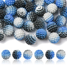 Perles acryliques en nacre d'imitation , perles baies, perles combinés, ronde