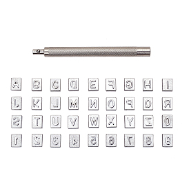 Pandahall elite diy набор инструментов для штамповки букв a ~ z и цифр 0~9, железные штампы и наборы ручек из нержавеющей стали, для кожгалантереи