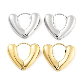 304 Stainless Steel Heart Huggie Hoop Earrings for Women, with 316 Stainless Steel Pins