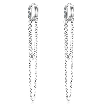 Minimalist Tassel Zircon Inlaid Ear Chain Ear Jewelry Ear Buckle - Elegant and Stylish