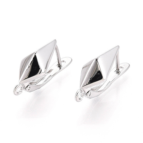 Латунная фурнитура для хооп серег, без кадмия, без никеля и без свинца, ромб