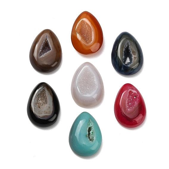 Украшение в форме капли из натурального друзового агата, фигурка для украшения дома, фэншуй декор, окрашенная и подогревом