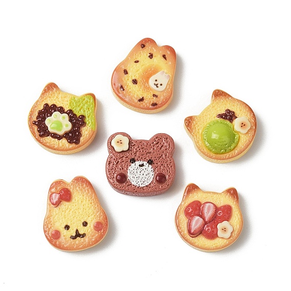 Симпатичные кабошоны из непрозрачной смолы, имитация печенья