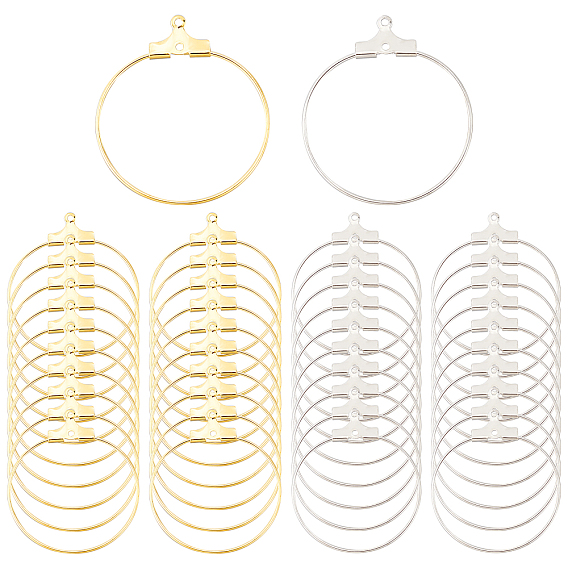 120 шт. 2 цвета железная проволока обмотка 2-петлевые подвески, кольцо, для изготовления сережек-колечек