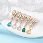Alloy Replacement Zipper Sliders, with Teardrop Brass Glass Charms