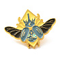 Alloy Enamel Brooches, Enamel Pin, with Butterfly Clutches, Insect, Golden