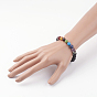 Chakra Jewelry, Adjustable Gemstone and Resin Braided Bead Bracelets, with Nylon Thread and Alloy Findings