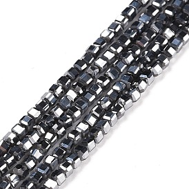 Non-Magnetic Synthetic Hematite Beads Strands, Faceted, Cube