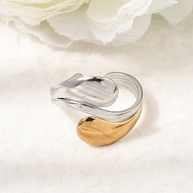 Irregular 304 Stainless Steel Cuff Open Rings for Women