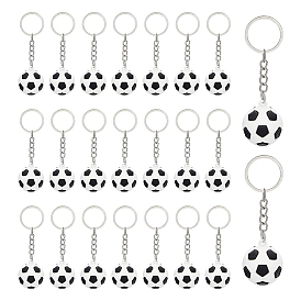 30Porte-clés en silicone sur le thème du sport (pièces), football américain, avec porte-clés fendu, platine
