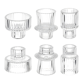 6 шт. 3 стили двухсторонний стеклянный подсвечник, колонка