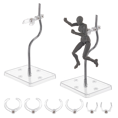 Verstellbarer Kunststoffständer als Präsentationshalterung für Actionfiguren, für Puppenmodellspielzeug-Ständerzubehör, Rechteck
