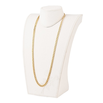 Men's 304 Stainless Steel Cuban Link Chain Necklaces, Chunky Chain Necklaces, with Lobster Claw Clasps