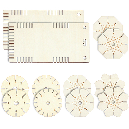 12шт. 6 виды деревянных дисков для плетения, для изготовления браслетов своими руками