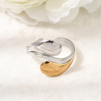 Irregular 304 Stainless Steel Cuff Open Rings for Women