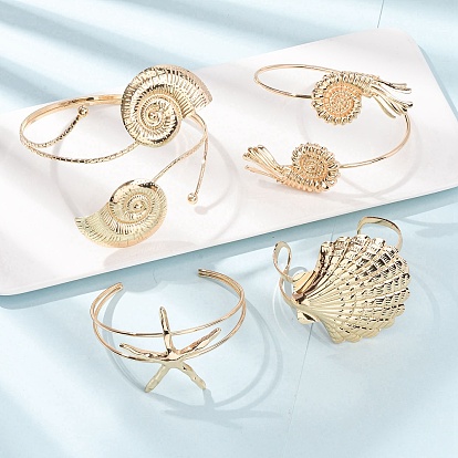 Браслеты-манжеты из сплава для женщин, золотые