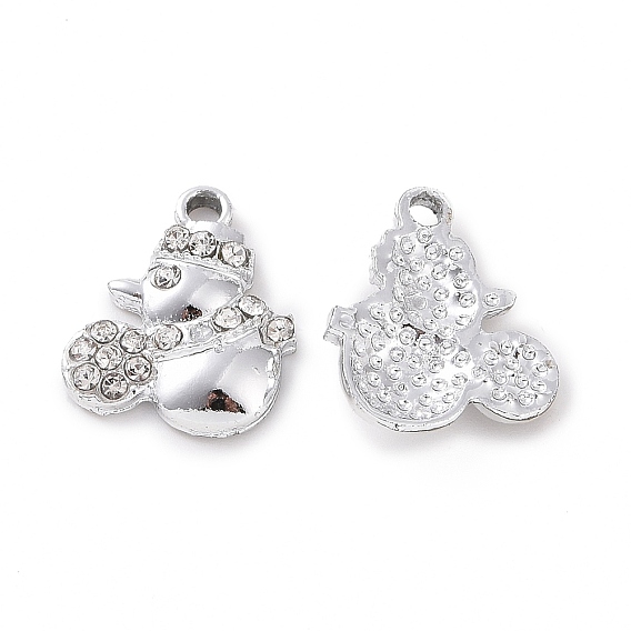 Alloy Crystal Rhinestone Pendants, Duck Charms