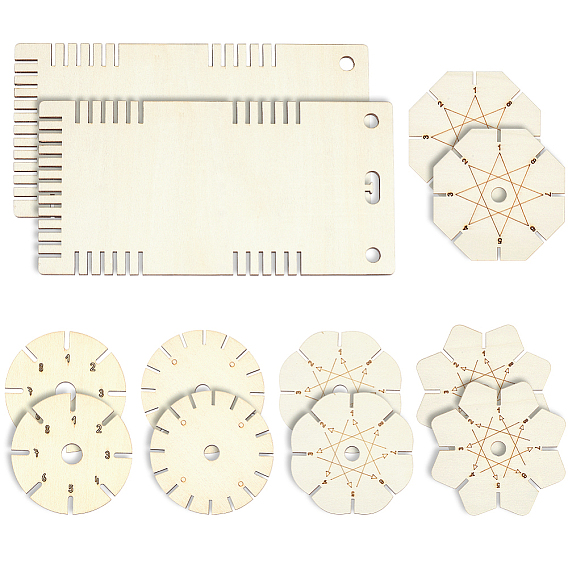12шт. 6 виды деревянных дисков для плетения, для изготовления браслетов своими руками
