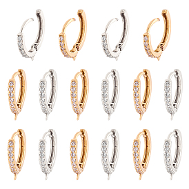 Brass Micro Pave Cubic Zirconia Huggie Hoop Earring Findings