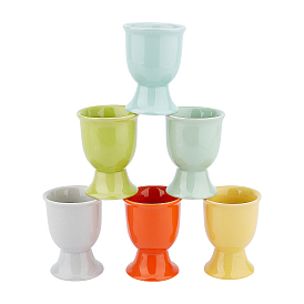 Olycraft 6Pcs 6 Colors Ceramic Baker Ross Egg Cups, for Home Decorate and DIY Arts Crafts