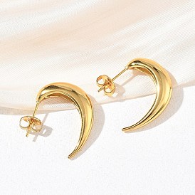 304 серьги-гвоздики из нержавеющей стали для женщин, буква С, серьги-кольца, ионное покрытие (ip)