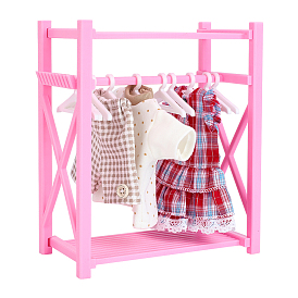 Пластиковый мини-шкаф для одежды с вешалкой для пальто, мебельные аксессуары для кукольного домика