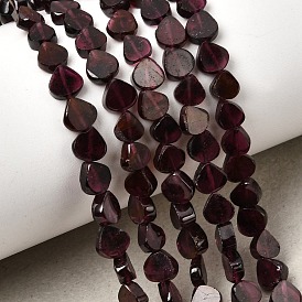 Гранат природный бисер нитей, треугольные