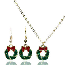 Adorable Bow Set - Christmas Jewelry for Women: Earrings, Necklace & Bracelet