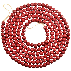 Подвесные украшения из деревянных круглых бусин для рождественских украшений